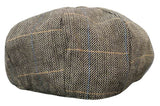 Herrkeps i tweed med rutor och Peaky Blinders-motiv