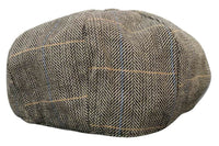 Herrkeps i tweed med rutor och Peaky Blinders-motiv