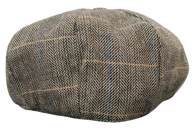 Herrkeps i tweed med rutor och Peaky Blinders-motiv