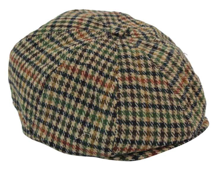 Herrhatt i tweed med 8 paneler