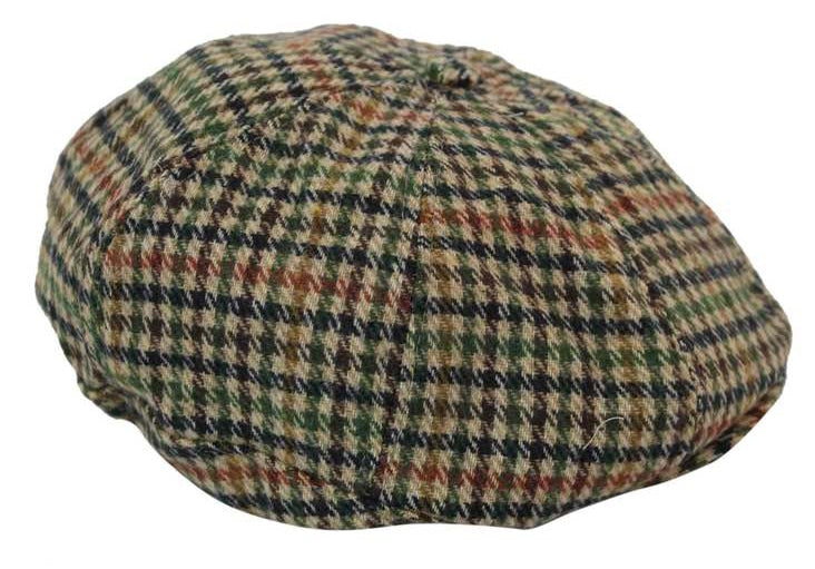Herrhatt i tweed med 8 paneler