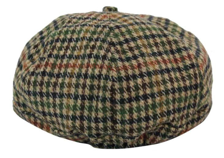 Herrhatt i tweed med 8 paneler