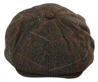 Herrhatt i tweed med 8 paneler