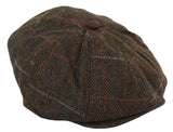 Herrhatt i tweed med 8 paneler