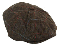 Herrhatt i tweed med 8 paneler