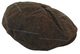 Herrhatt i tweed med 8 paneler