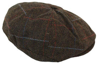 Herrhatt i tweed med 8 paneler