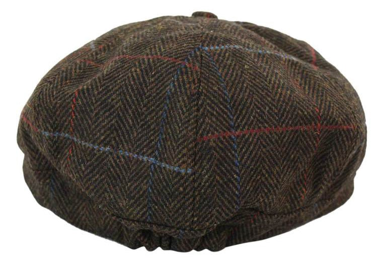 Herrhatt i tweed med 8 paneler