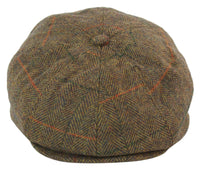Herrhatt i tweed med 8 paneler