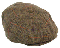 Herrhatt i tweed med 8 paneler