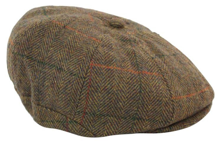 Herrhatt i tweed med 8 paneler