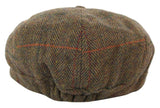 Herrhatt i tweed med 8 paneler