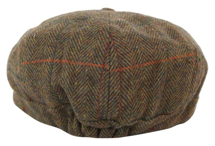 Herrhatt i tweed med 8 paneler