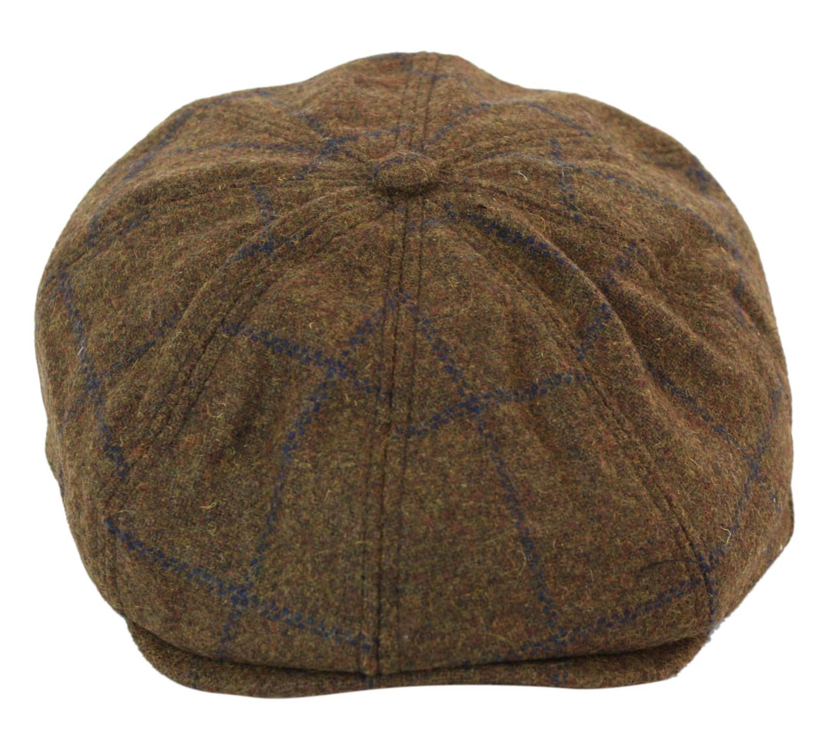 Herrhatt i tweed med 8 paneler