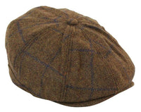 Herrhatt i tweed med 8 paneler