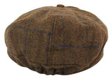 Herrhatt i tweed med 8 paneler