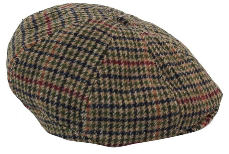 Herrhatt i tweed med 8 paneler