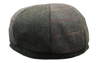 HT6325 - Herrrutig Fiskbensmönstrad Tweed Mix Newsboy-hatt med 8 Paneler