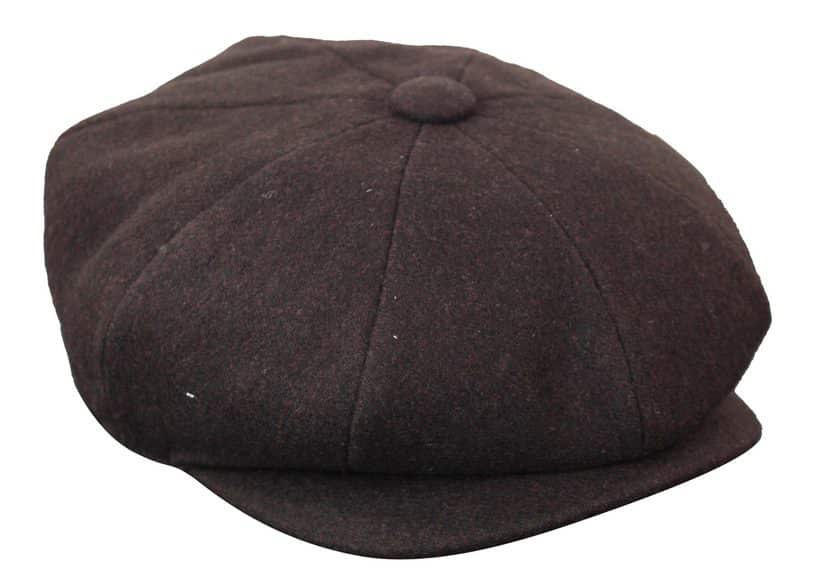 HT6363 - Herr Vintage Tweed Newsboy Peaky Blinders Keps - Brun/Vin