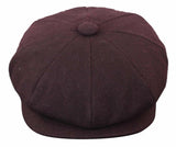 HT6363 - Herr Vintage Tweed Newsboy Peaky Blinders Keps - Brun/Vin