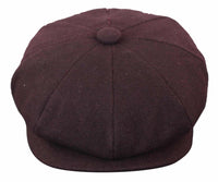 HT6363 - Herr Vintage Tweed Newsboy Peaky Blinders Keps - Brun/Vin