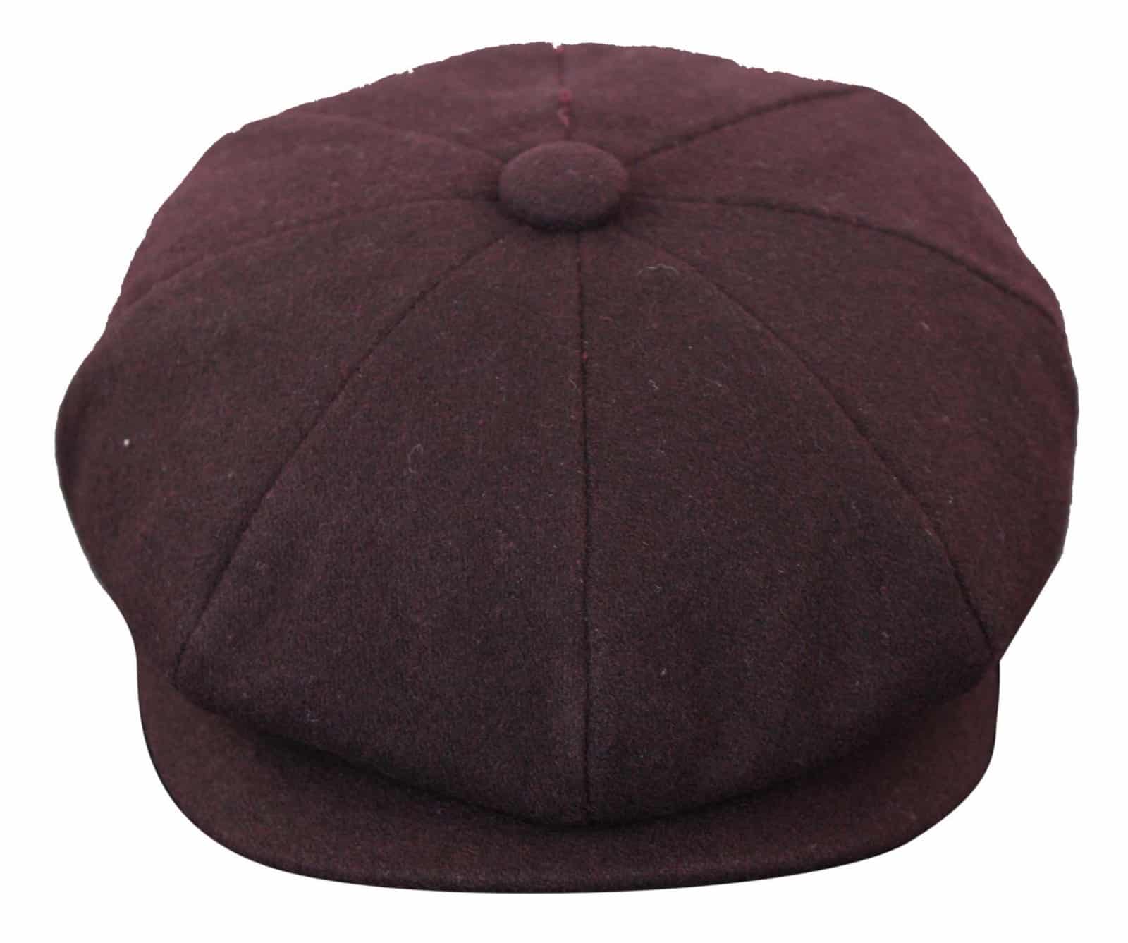 HT6363 - Herr Vintage Tweed Newsboy Peaky Blinders Keps - Brun/Vin