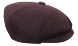 HT6363 - Herr Vintage Tweed Newsboy Peaky Blinders Keps - Brun/Vin