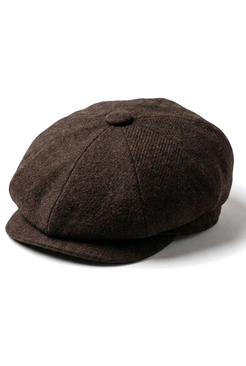 HT6363 - Herr Vintage Tweed Newsboy Peaky Blinders Keps - Brun/Vin