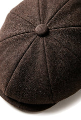 HT6363 - Herr Vintage Tweed Newsboy Peaky Blinders Keps - Brun/Vin