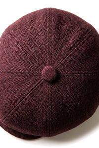 HT6363 - Herr Vintage Tweed Newsboy Peaky Blinders Keps - Brun/Vin