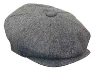 HT6364 - Herr Fiskbensmönstrad Tweed Newsboy Peaky Blinders Hatt