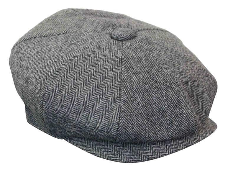 HT6364 - Herr Fiskbensmönstrad Tweed Newsboy Peaky Blinders Hatt