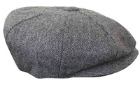 HT6364 - Herr Fiskbensmönstrad Tweed Newsboy Peaky Blinders Hatt