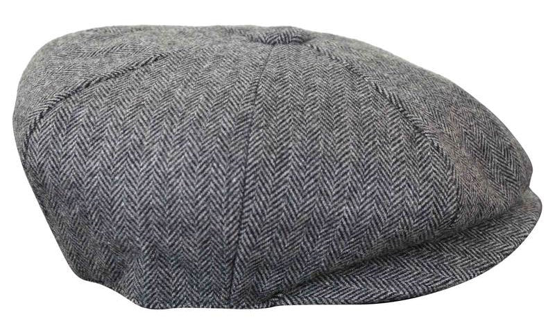 HT6364 - Herr Fiskbensmönstrad Tweed Newsboy Peaky Blinders Hatt