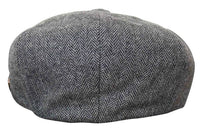 HT6364 - Herr Fiskbensmönstrad Tweed Newsboy Peaky Blinders Hatt