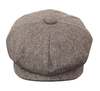 HT6364 - Herr Fiskbensmönstrad Tweed Newsboy Peaky Blinders Hatt