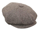 HT6364 - Herr Fiskbensmönstrad Tweed Newsboy Peaky Blinders Hatt