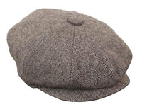 HT6364 - Herr Fiskbensmönstrad Tweed Newsboy Peaky Blinders Hatt
