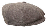 HT6364 - Herr Fiskbensmönstrad Tweed Newsboy Peaky Blinders Hatt