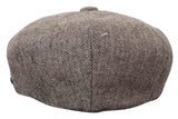 HT6364 - Herr Fiskbensmönstrad Tweed Newsboy Peaky Blinders Hatt