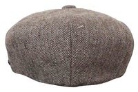 HT6364 - Herr Fiskbensmönstrad Tweed Newsboy Peaky Blinders Hatt