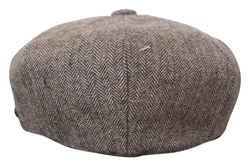 HT6364 - Herr Fiskbensmönstrad Tweed Newsboy Peaky Blinders Hatt