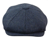 HT6364 - Herr Fiskbensmönstrad Tweed Newsboy Peaky Blinders Hatt