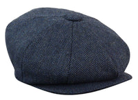 HT6364 - Herr Fiskbensmönstrad Tweed Newsboy Peaky Blinders Hatt