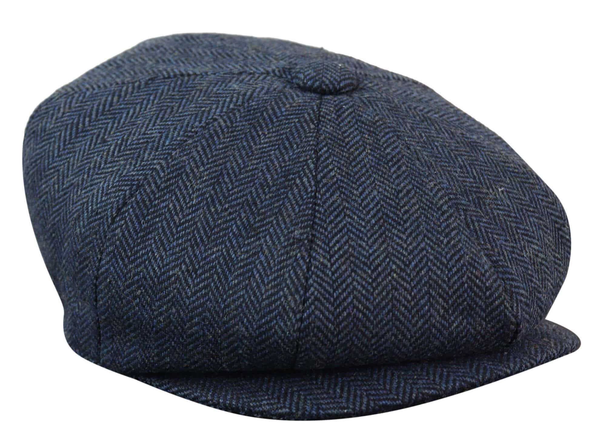 HT6364 - Herr Fiskbensmönstrad Tweed Newsboy Peaky Blinders Hatt