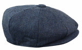 HT6364 - Herr Fiskbensmönstrad Tweed Newsboy Peaky Blinders Hatt