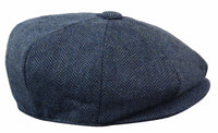HT6364 - Herr Fiskbensmönstrad Tweed Newsboy Peaky Blinders Hatt
