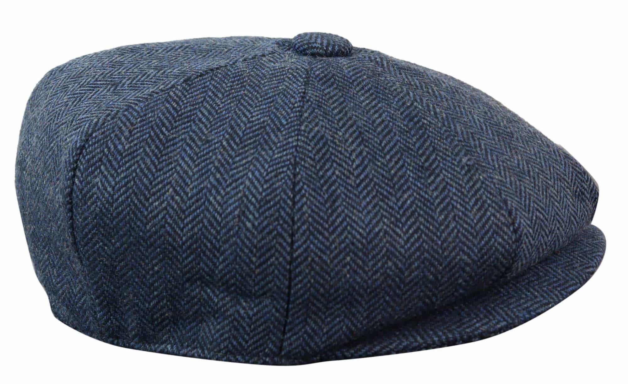 HT6364 - Herr Fiskbensmönstrad Tweed Newsboy Peaky Blinders Hatt