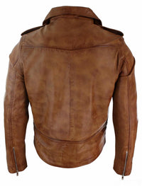 Äkta Läder Slim Fit Blågrön Cross Zip Herr Retro Vintage Brando Jacka Vintage