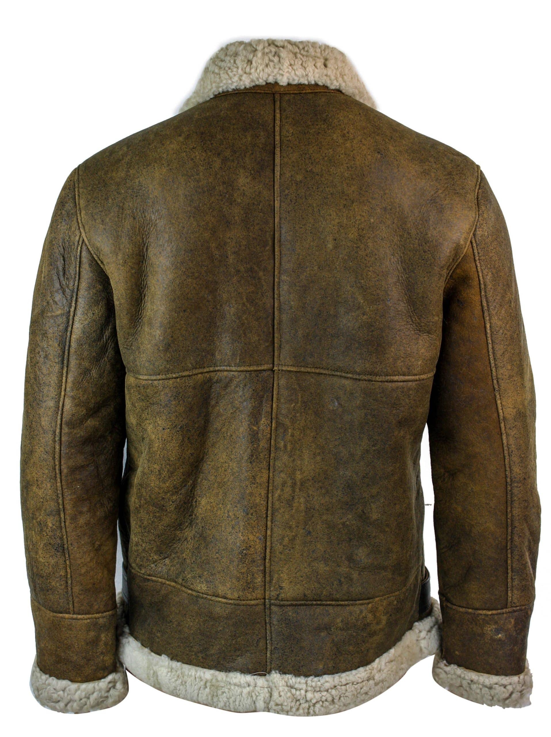 Infinity EK02 Herr Vintage Antik Sherling Fårskinn Krämfärgad Päls Flygvapnet Pilot RAF Jacka